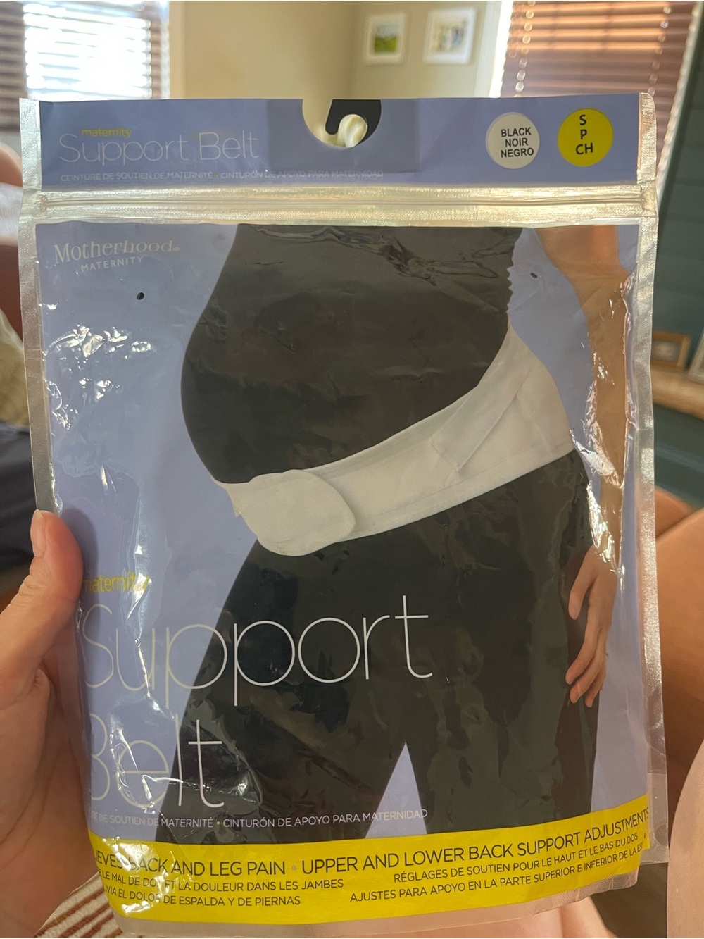 Motherhood Maternity Black Support Belt - White Strap
